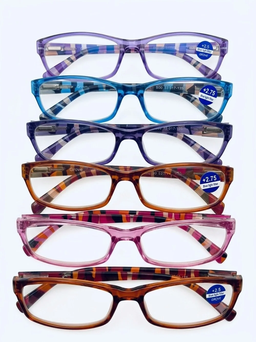 Blue Light Filter Reading Glasses Lot of 6 - multi strength +2.5 +2.75 Some NWT